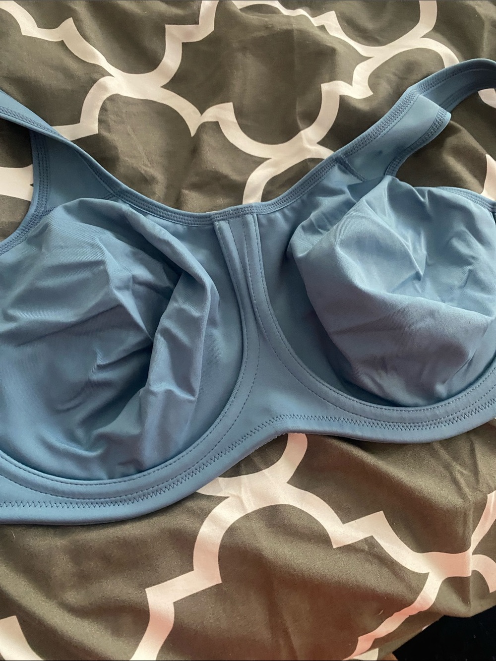 TWO Wacoal Sports Bras: Light Gray with Teal Trim and Gray-Blue. Both brand new! - Picture 4 of 5
